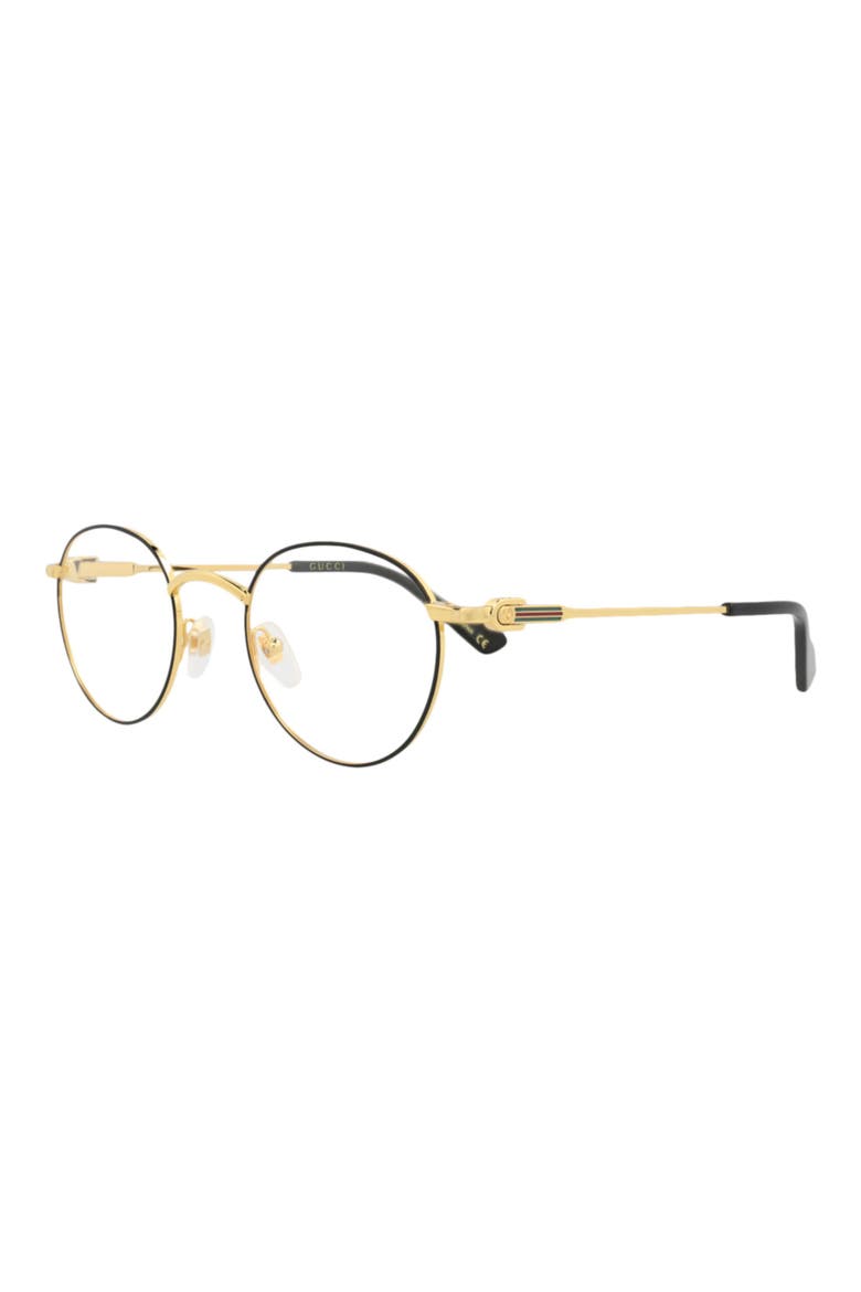 48mm Round Optical Glasses, Alternate, color, GOLD GOLD TRANSPARENT
