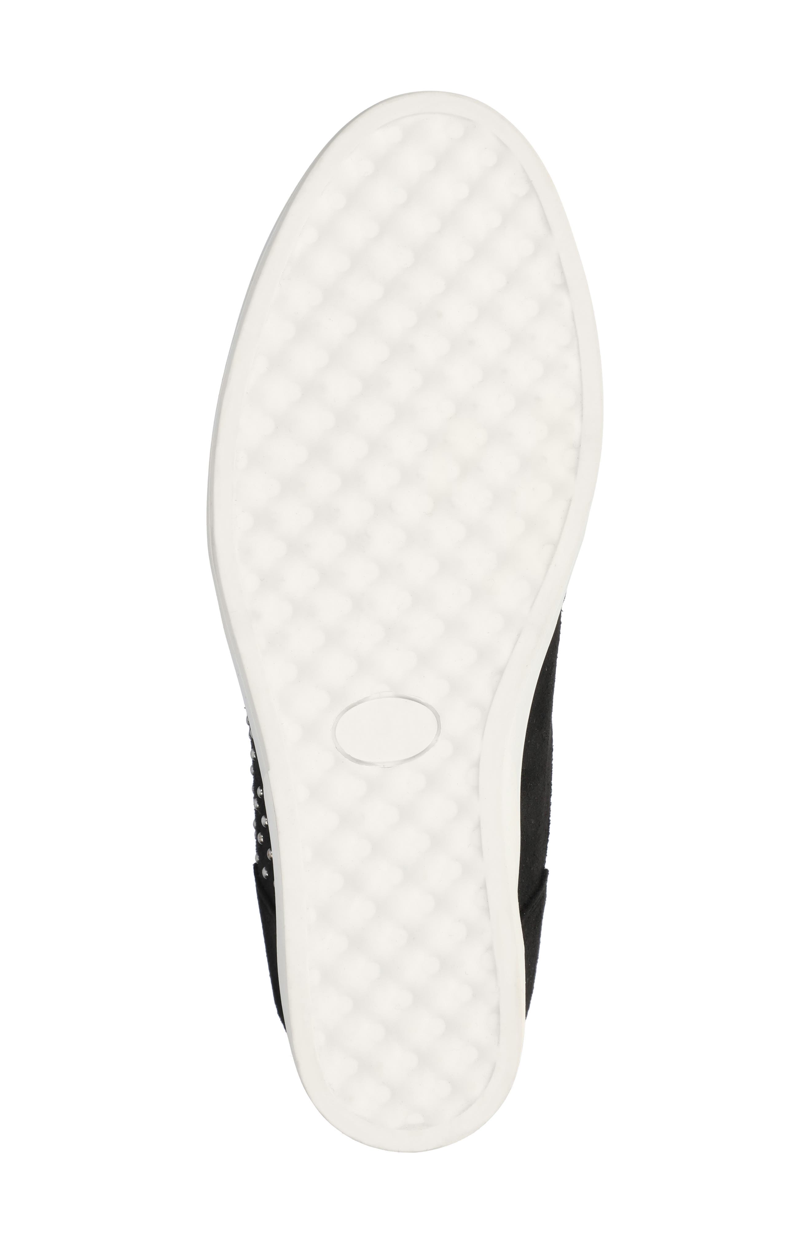 Journee Collection Clarity High Top Wedge Sneaker, Alternate, color, Black/ Stud