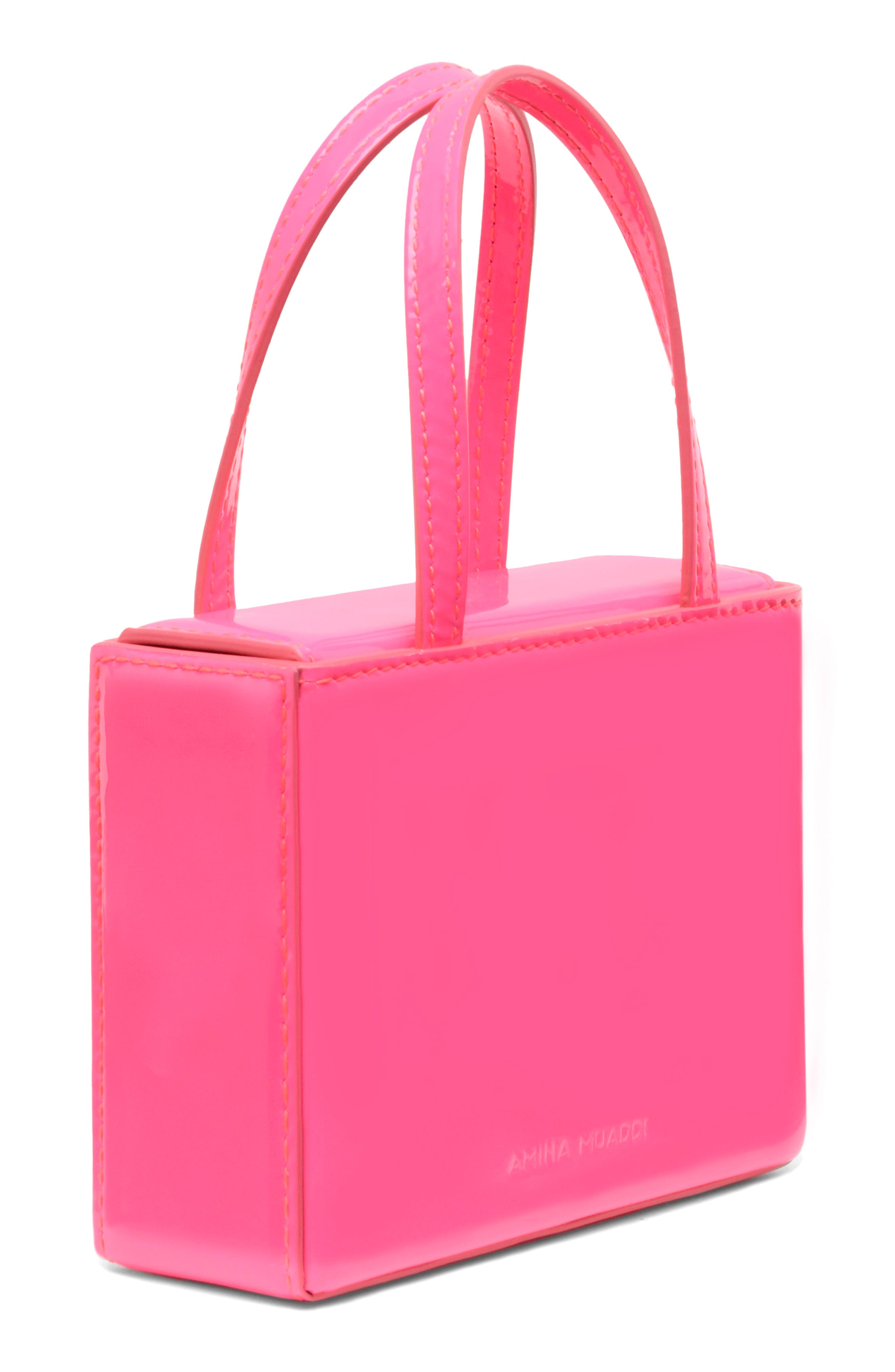 Amina Muaddi Superamini Georgia Leather Top Handle Bag, Alternate, color, 