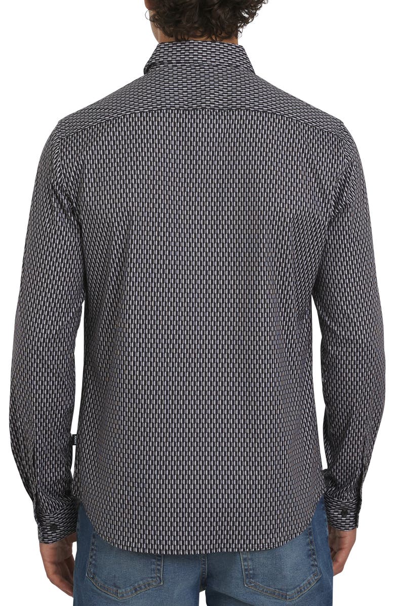 DKNY SPORTSWEAR Chancey Stretch Cotton Button-Up Shirt, Alternate, color, Black