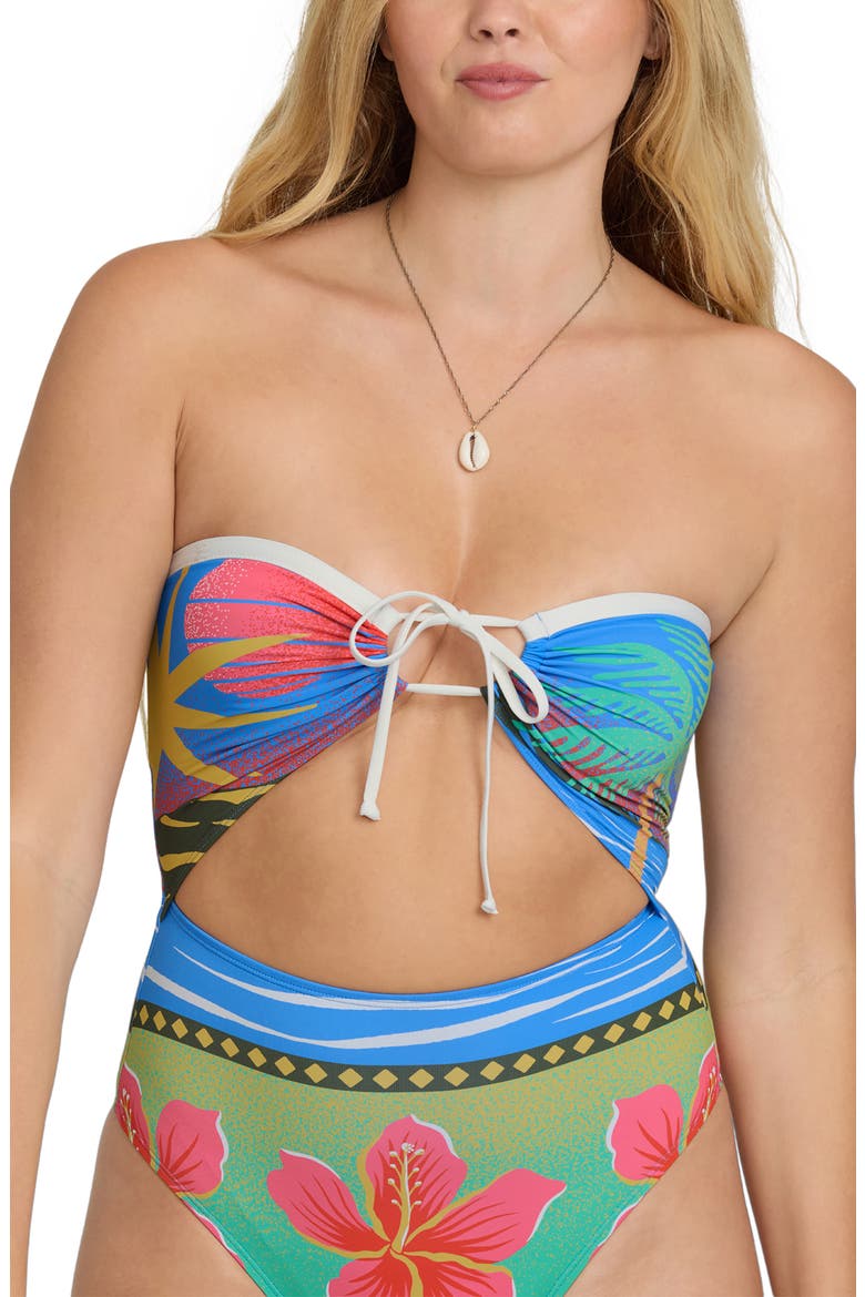 Midnight Tropics Andrew Cutout High-Leg One-Piece Swimsuit, Alternate, color, TRUE BLUE