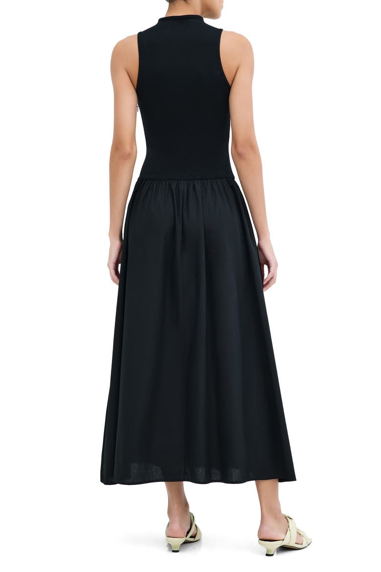 Montrose Mixed Media Maxi Dress, Alternate, color, BLACK