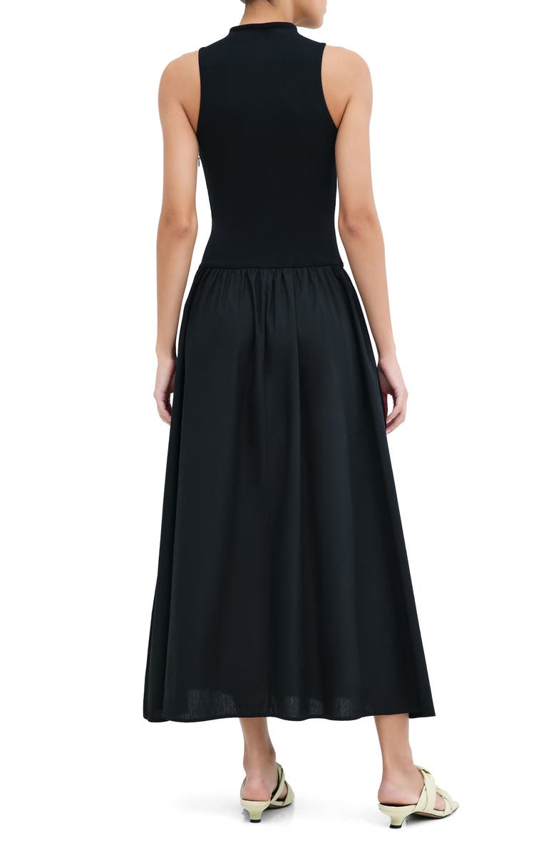Marcella Montrose Mixed Media Maxi Dress, Alternate, color, Black