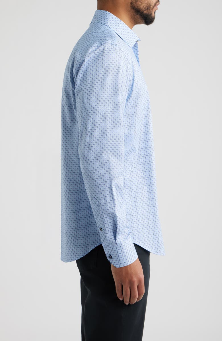 Bugatchi James OoohCotton<sup>®</sup> Geo Print Button-Up Shirt, Alternate, color, Orchid