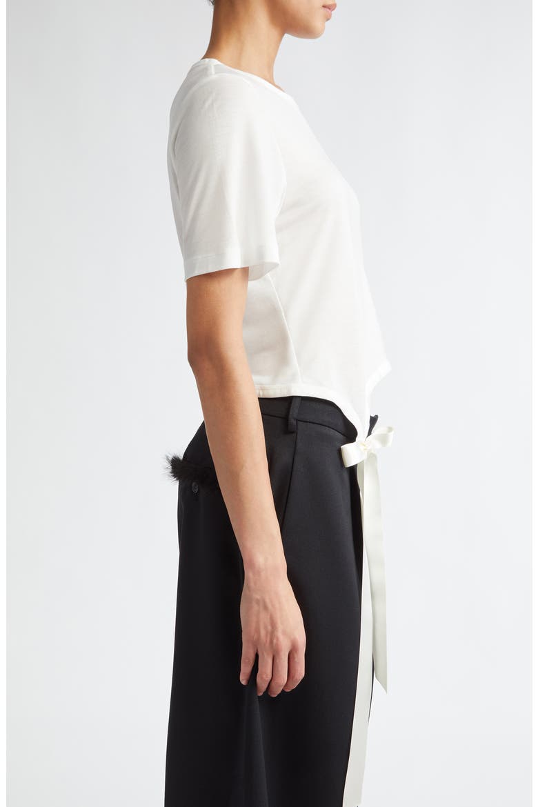 Easy Bow Tails Cotton T-Shirt, Alternate, color, IVORY