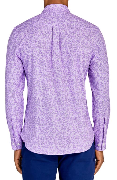 Construct Dainty Floral Woven Long Sleeve Shirt In Lilac