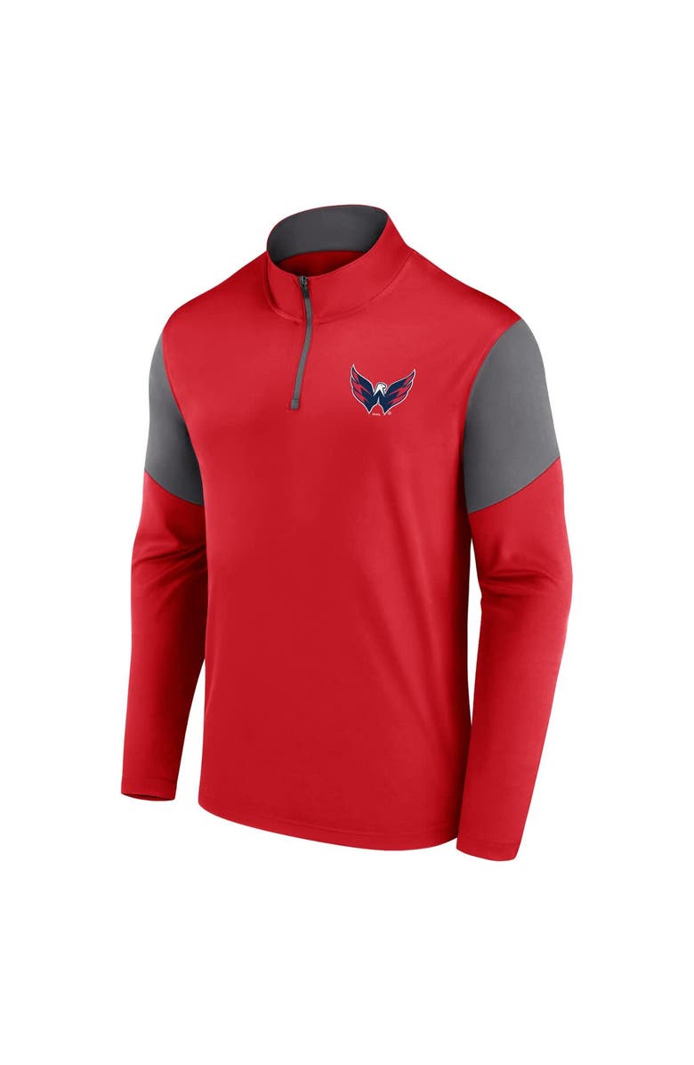FANATICS Men's Fanatics Red Washington Capitals Logo Quarter-Zip Top, Alternate, color, Red
