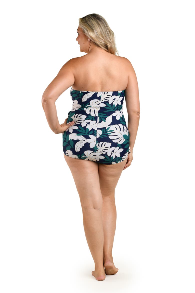 Canopy Blooms One-Piece Sarong Swimsuit, Alternate, color, BLUE/ GREEN MULTI