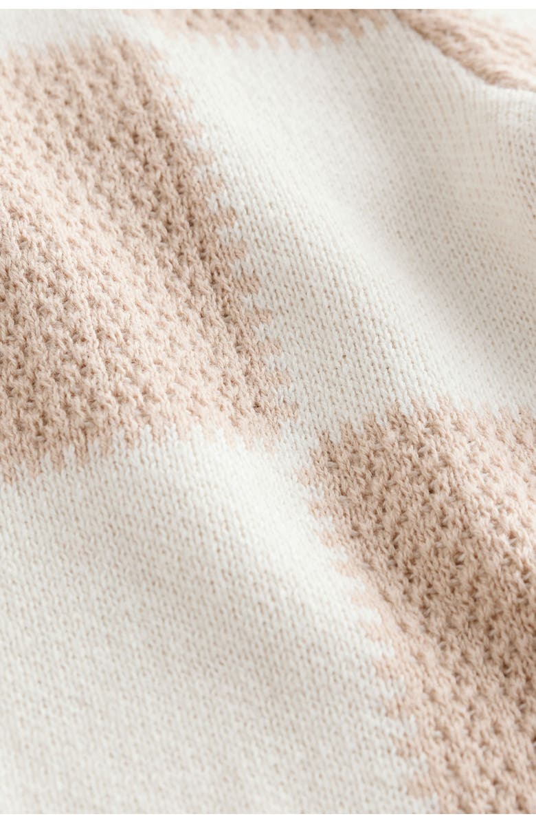 NEXT Kids' Checkerboard Knit Button Shirt & Shorts Set, Alternate, color, Neutral