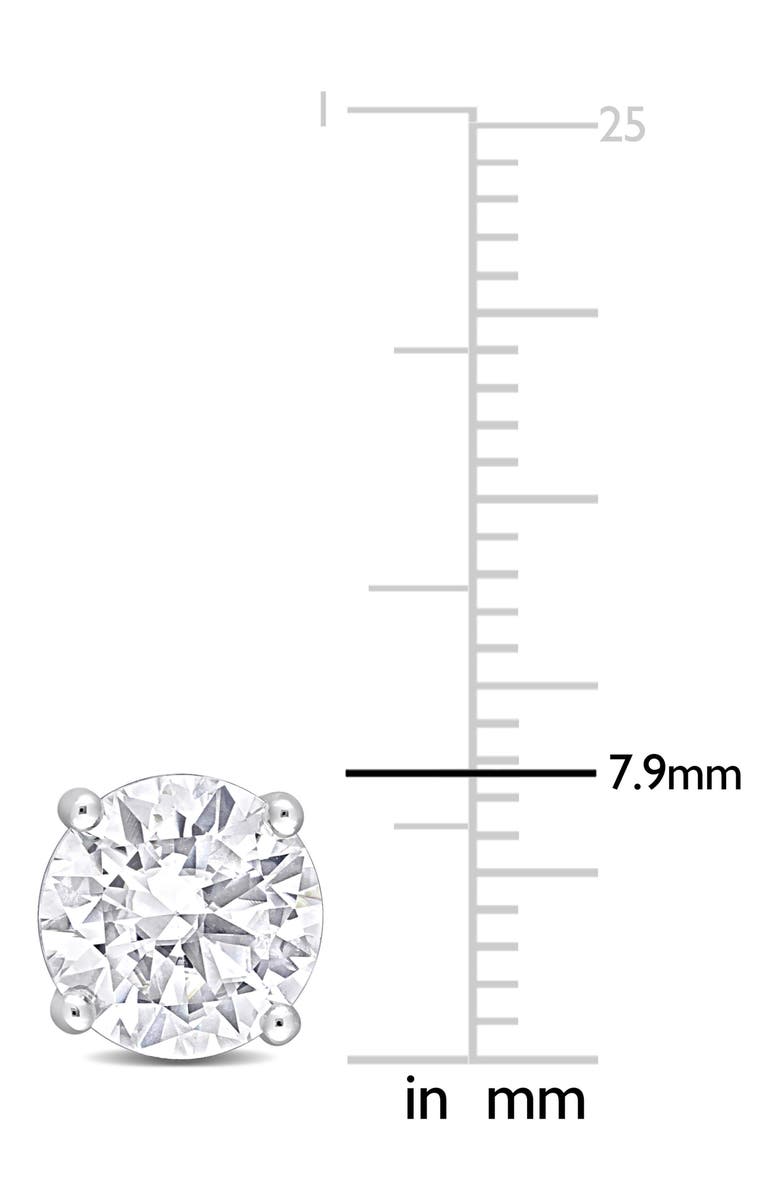 DELMAR Sterling Silver Round Lab Grown Moissanite Stud Earrings, Alternate, color, Silver
