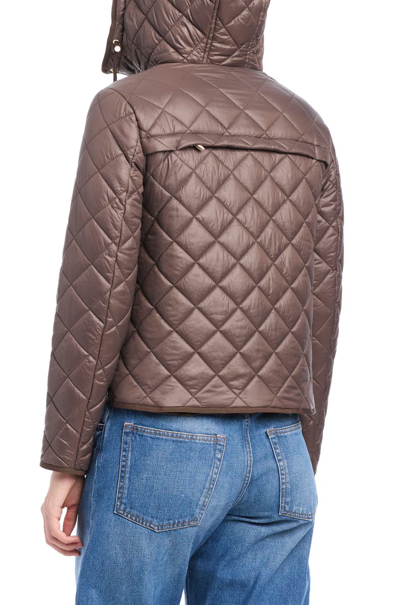 Kate Spade New York hooded quilted packable jacket, Alternate, color, Roasted Acorn