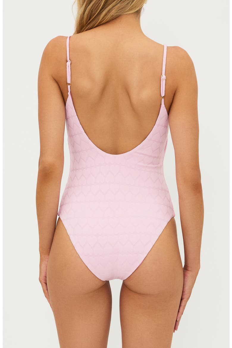 Reese Heart One-Piece Swimsuit, Alternate, color, PINK SANDS
