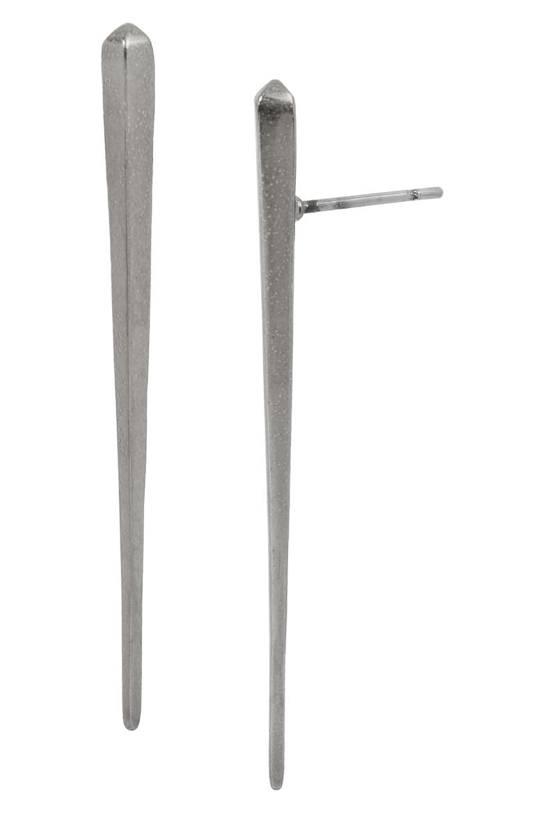 Tapered Bar Linear Earrings, Main, color, WARM SILVER