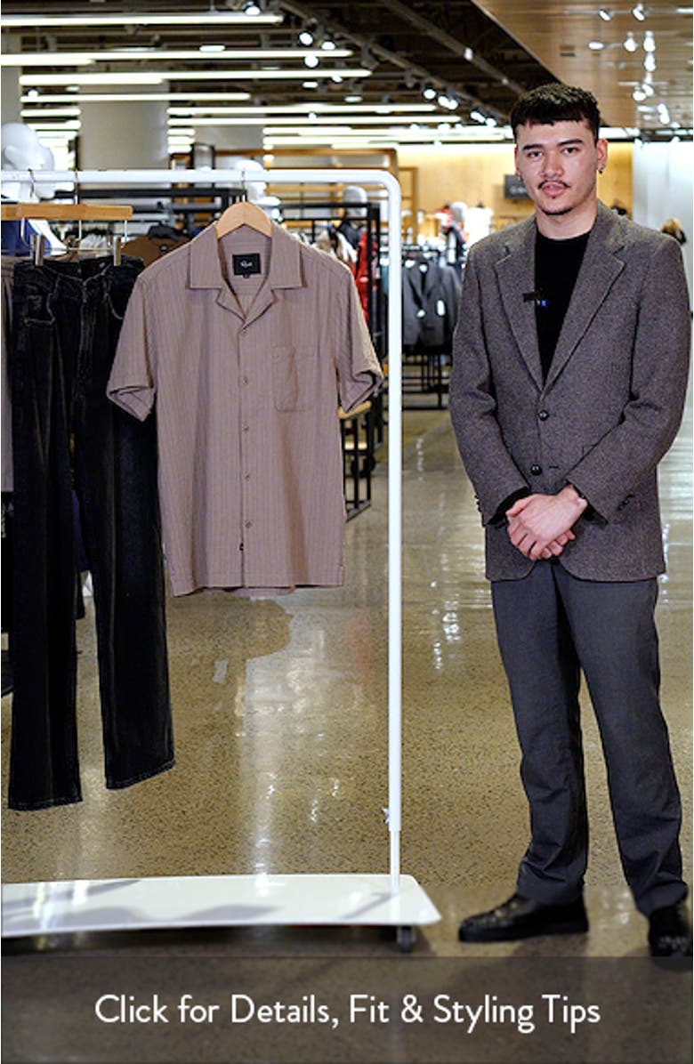 Ohana Short Sleeve Stretch Cotton Plissé Button-Up Shirt, sales video thumbnail