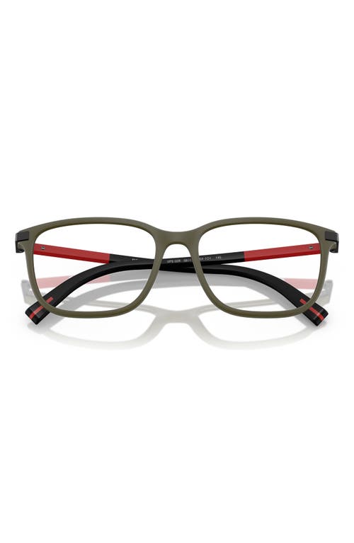 Prada Linea Rossa 56mm Pillow Optical Glasses In Military Green