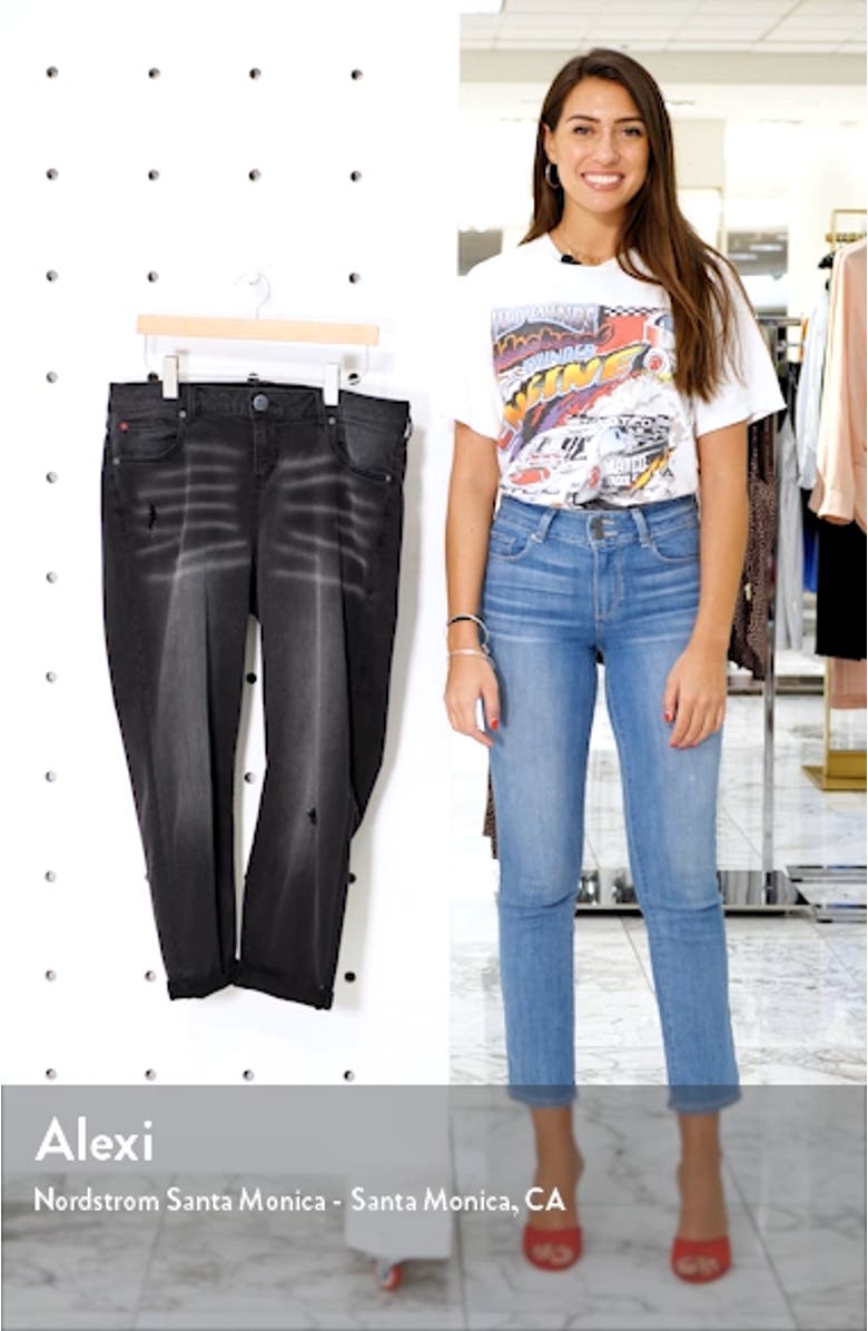 High Waist Distressed Ankle Boyfriend Jeans, sales video thumbnail