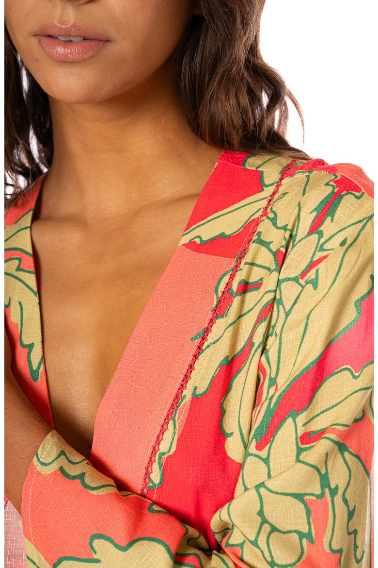 Palm Garden Joy Cover-Up Dress, Alternate, color, RED