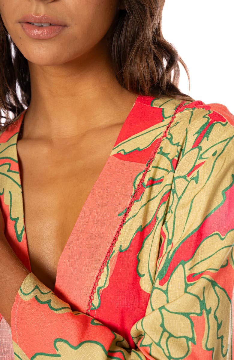 Maaji Palm Garden Joy Cover-Up Dress, Alternate, color, Red