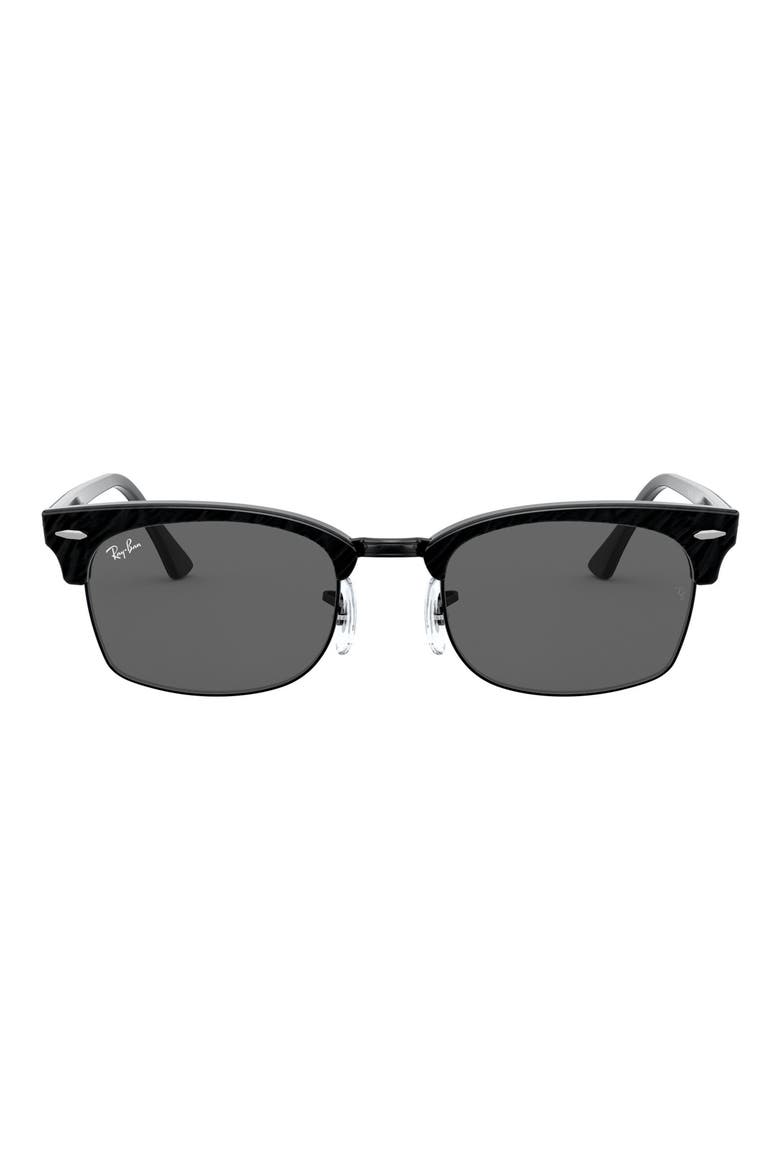 Clubmaster 52mm Rectangular Sunglasses, Main, color, TOP BLACK