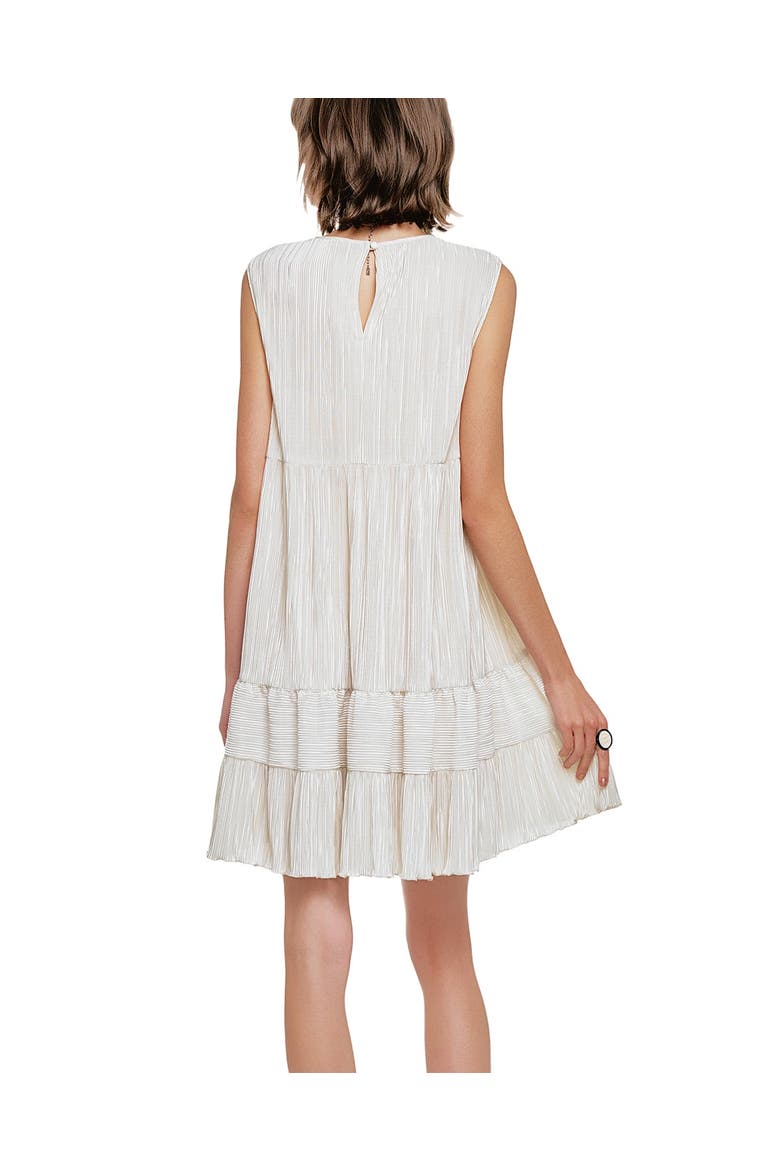 Plisse Babydoll  Dress, Alternate, color, Cream