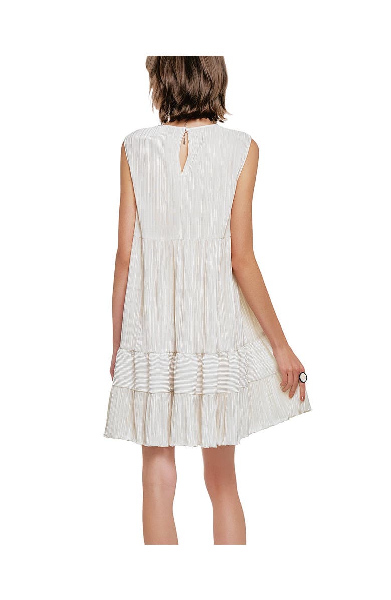 Anna Sui Plisse Babydoll Dress, Alternate, color, Cream