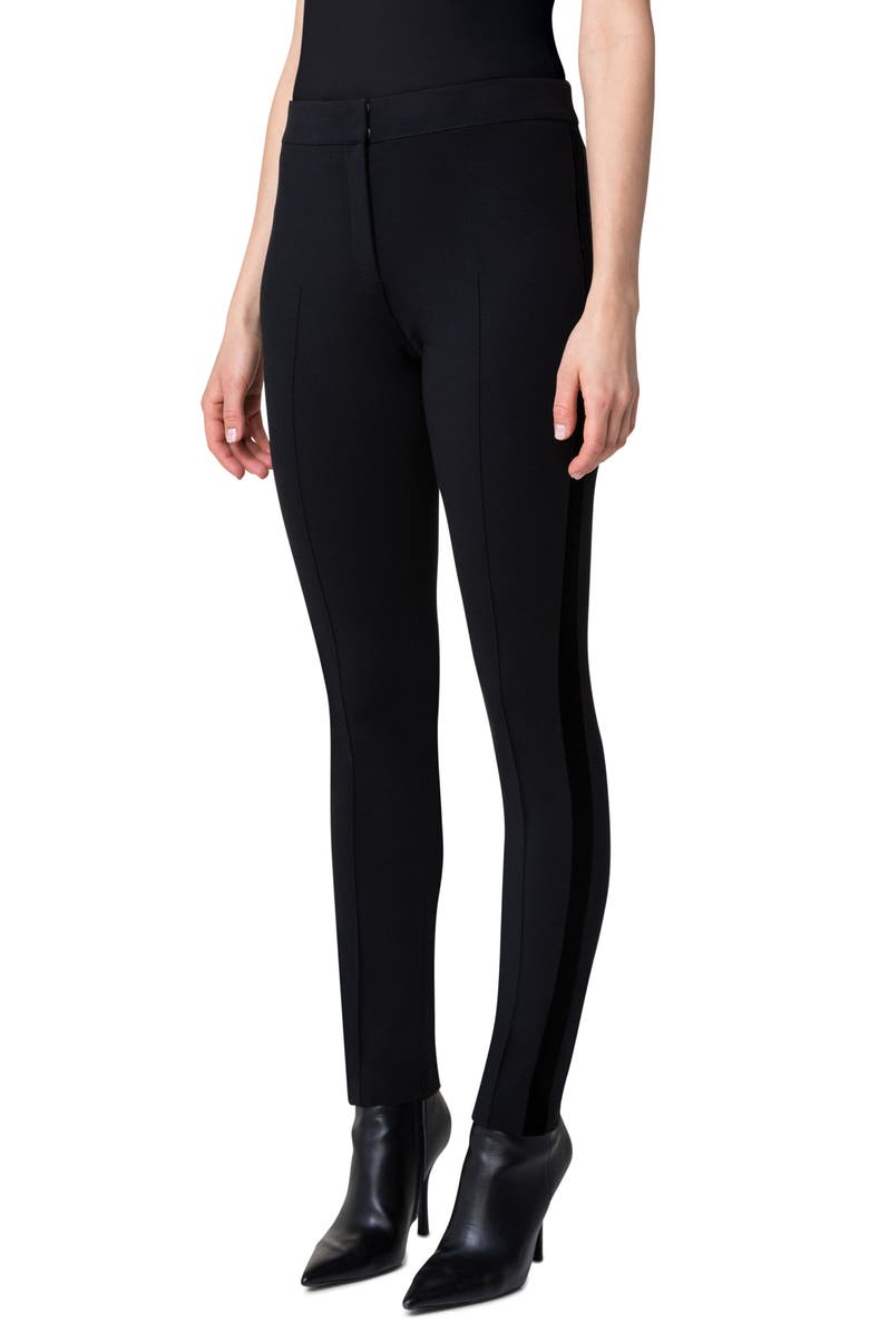 Akris punto Mara Tuxedo Stripe Slim Fit Jersey Pants, Alternate, color, 