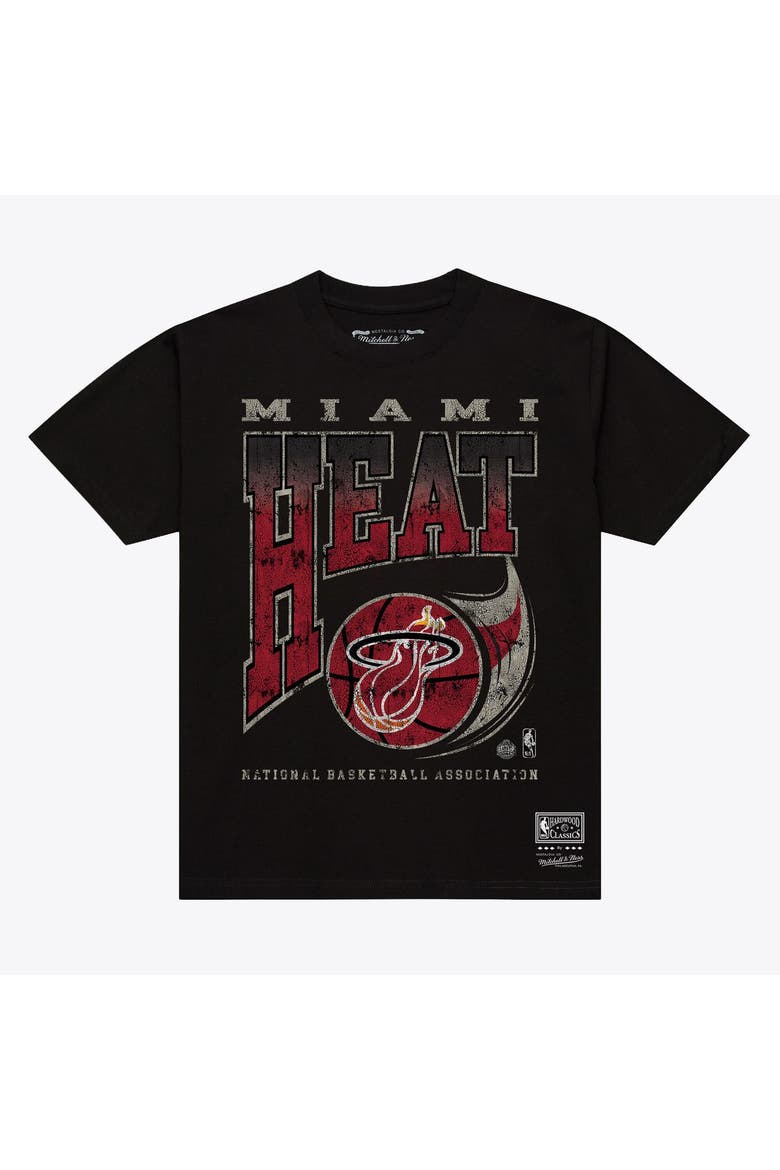 Men's Mitchell & Ness  Black Miami Heat Hardwood Classics Ball Out T-Shirt, Main, color, Black