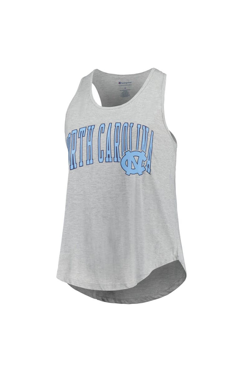 PROFILE Women's Profile Heather Gray North Carolina Tar Heels Arch Logo Racerback Scoop Neck Tank Top, Alternate, color, Heather Gray