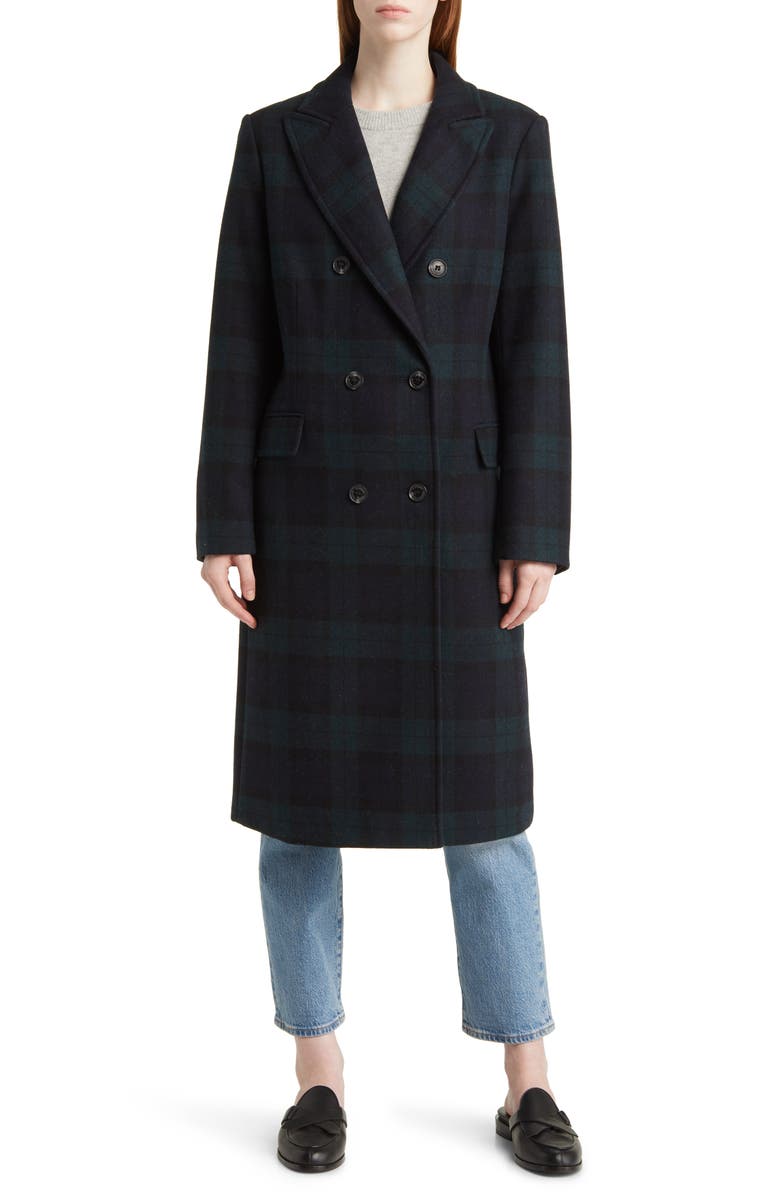 Lauren Ralph Lauren Plaid Wool Blend Coat, Main, color, 