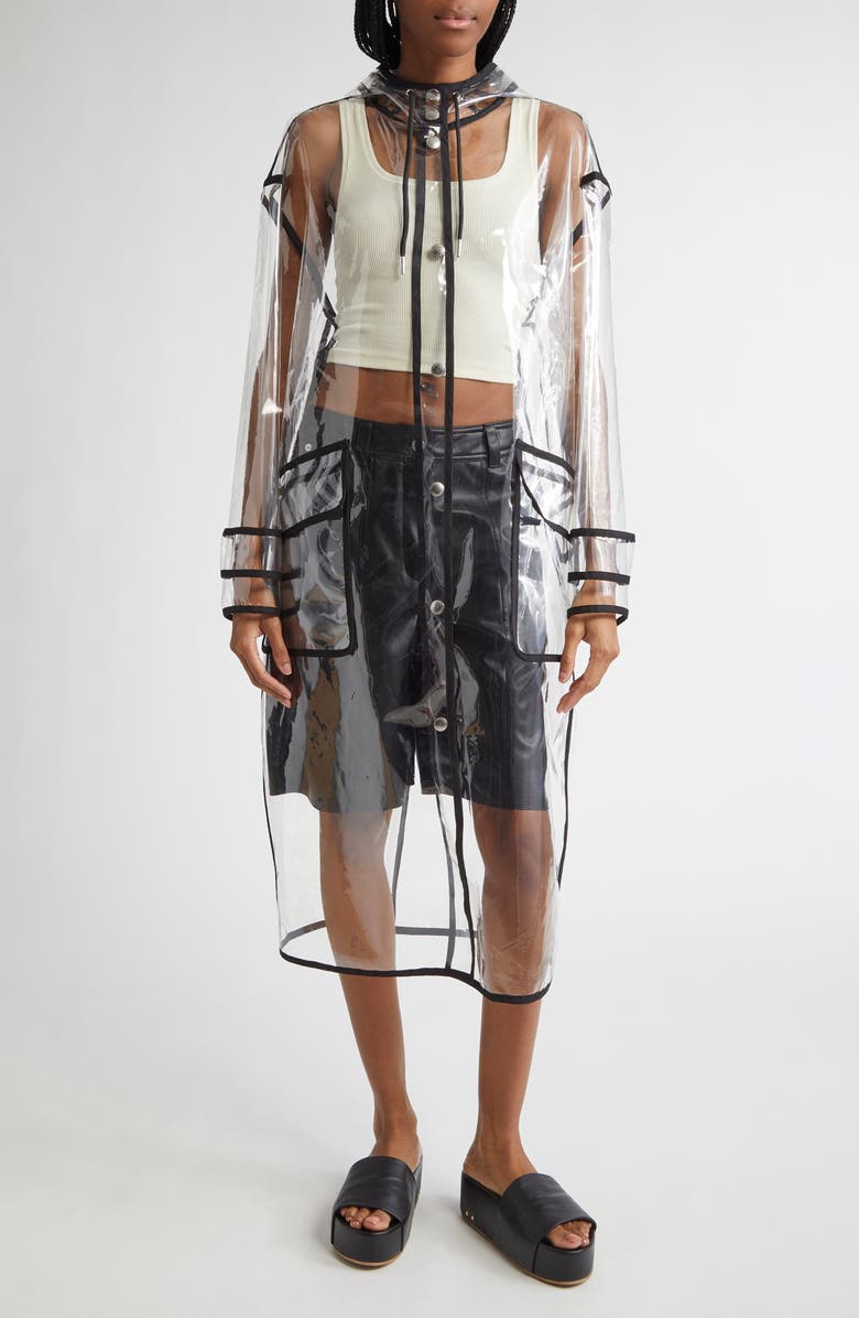 Stand Studio True Hooded Transparent Raincoat, Alternate, color,