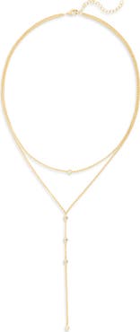 NORDSTROM RACK Cubic Zirconia Layered Y-Necklace