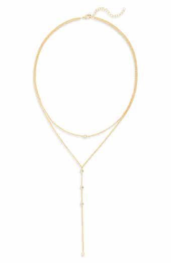 NORDSTROM RACK Cubic Zirconia Layered Y-Necklace