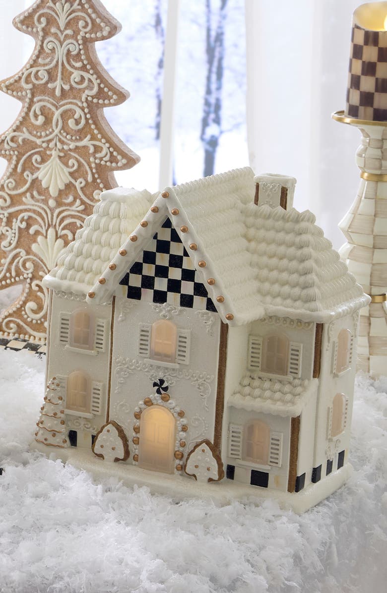 MACKENZIE CHILDS Gingerbread Illuminated Manor, Alternate, color, White