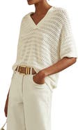 Reiss Carla Open Stitch Polo Sweater