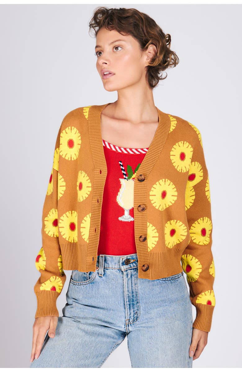 RACHEL ANTONOFF Ana Cardigan, Alternate, color, Pineapple Cake