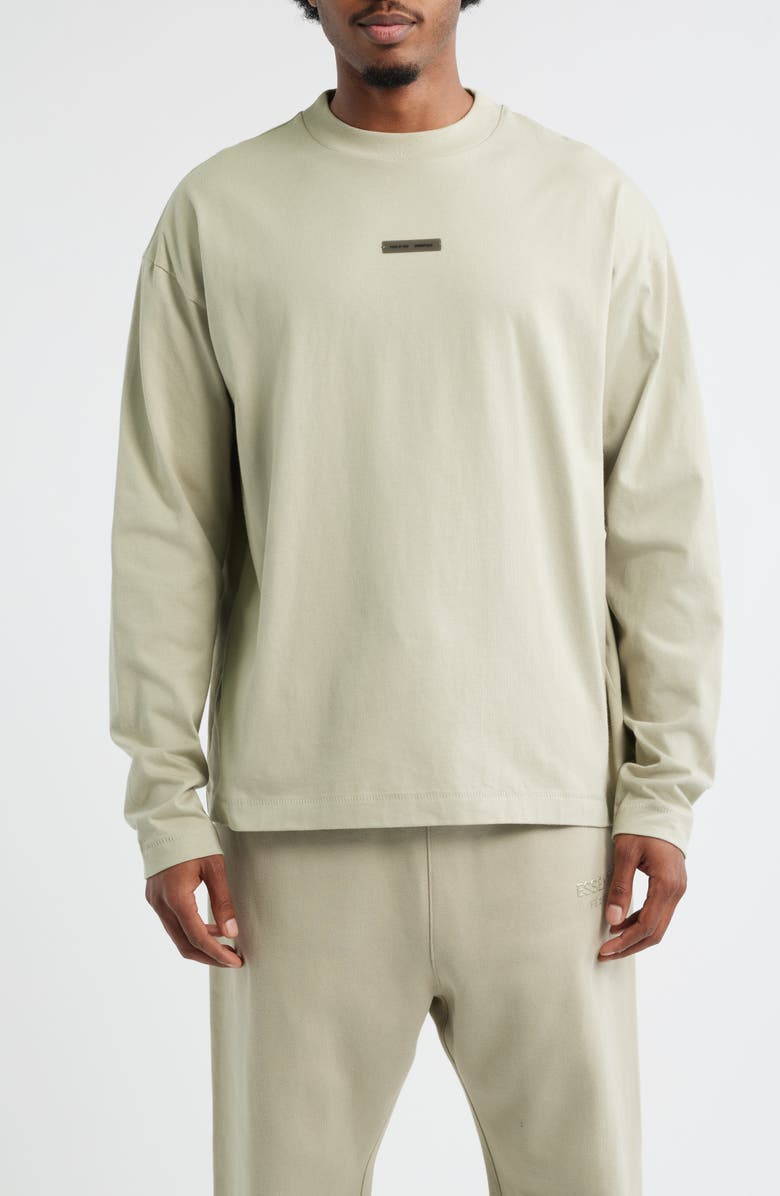 Fear of God Essentials Classic Fit Long Sleeve Logo Graphic T-Shirt, Main, color, Abbey Stone