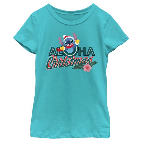 Girl's Lilo & Stitch Aloha Christmas  Graphic T-Shirt