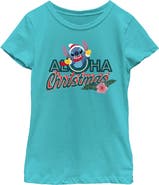Lilo & Stitch Girl's Lilo & Stitch Aloha Christmas Graphic T-Shirt