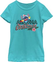 Lilo & Stitch Girl's Lilo & Stitch Aloha Christmas Graphic T-Shirt