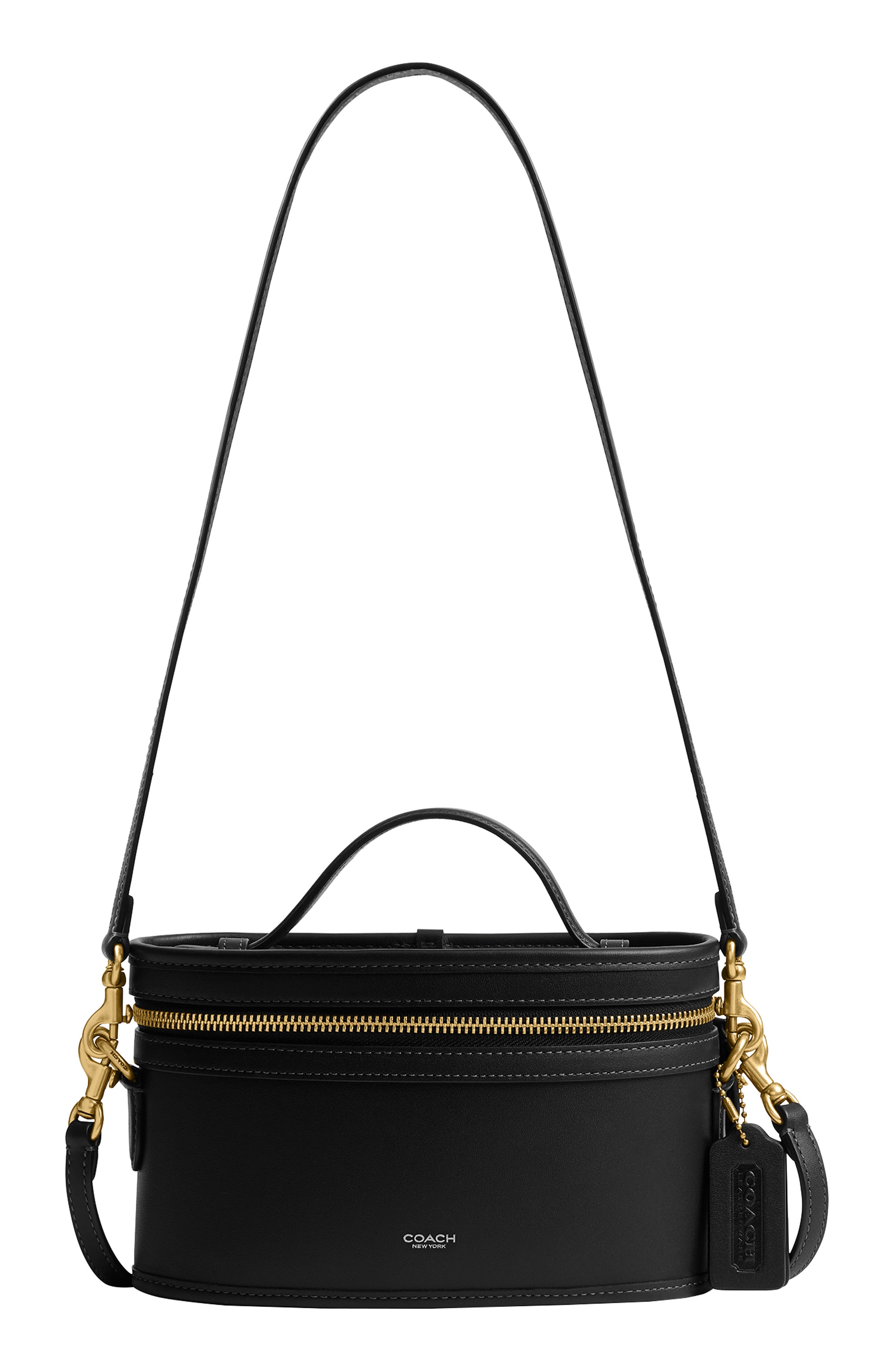 COACH Trail Leather Crossbody Bag, Main, color, B4/Black