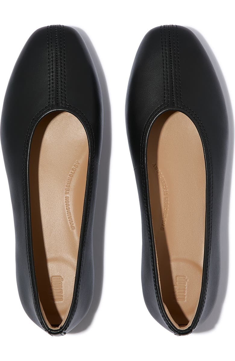 FitFlop Delicato High Cut Soft Leather Ballet Flats, Alternate, color, Black