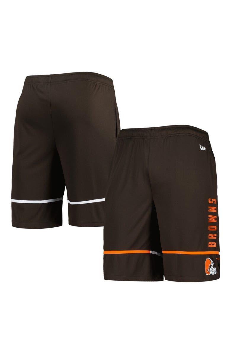 New Era Men's New Era Brown Cleveland Browns Combine Authentic Rusher Training Shorts, Main, color, Black