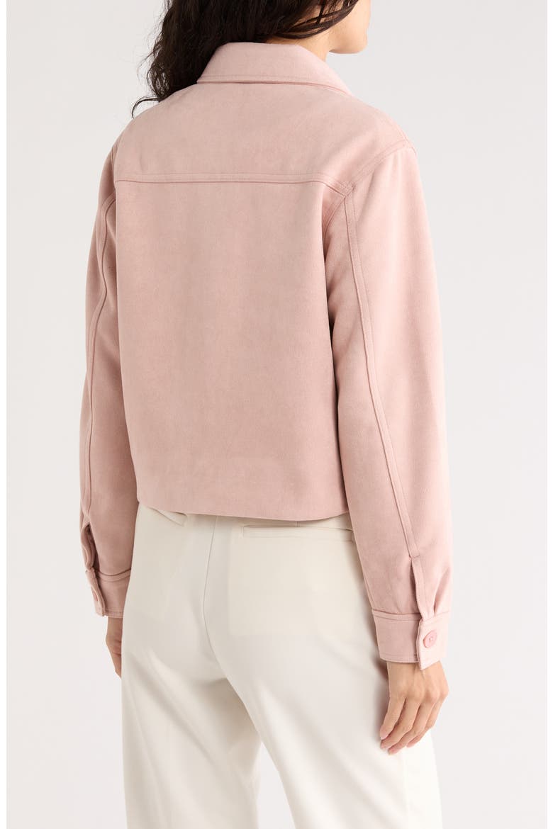 Crop Faux Suede Jacket, Alternate, color, BALLET SLIPPER
