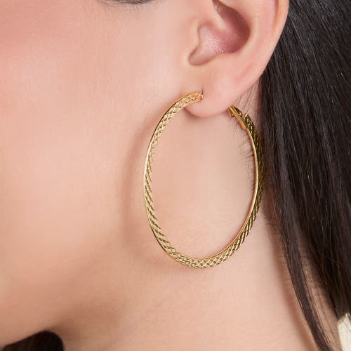 Jessica Simpson Textured Gold-tone Large Hoop Earrings In Gold