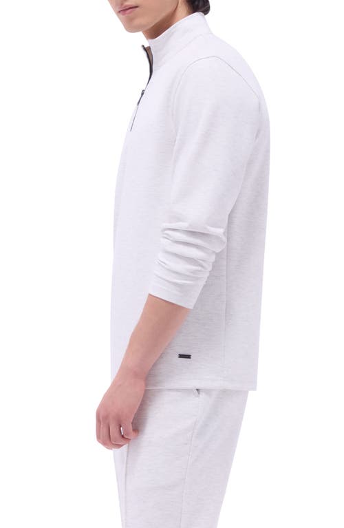 Bugatchi Quarter Zip Performance Pullover In Chalk