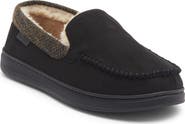 Cole Haan Plaid Trim Faux Fur Lined Microsuede Slipper