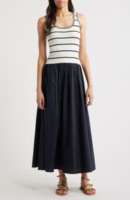 MOON RIVER Mixed Media Maxi Dress