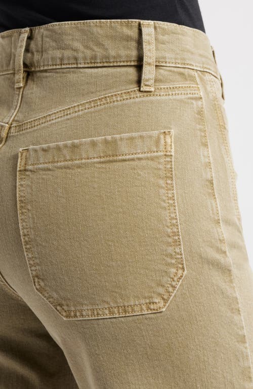 Frame Le Slim Palazzo Patch Pocket High Waist Wide Leg Jeans In Brown