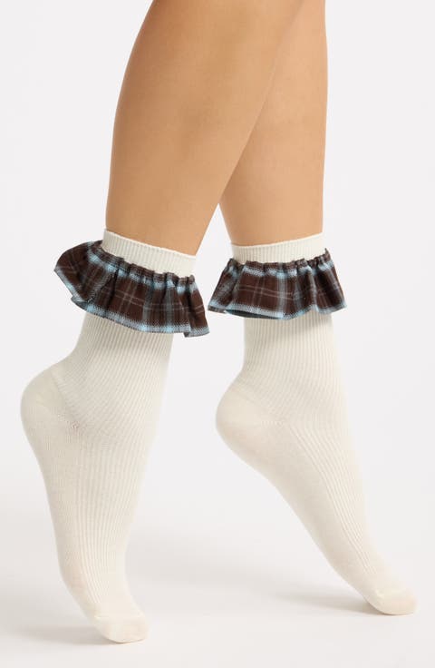London Ruffle Cuff Crew Socks