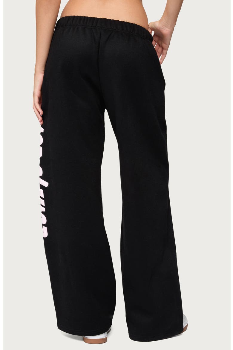 Star Logo Wide Leg Sweatpants, Alternate, color, BLACK